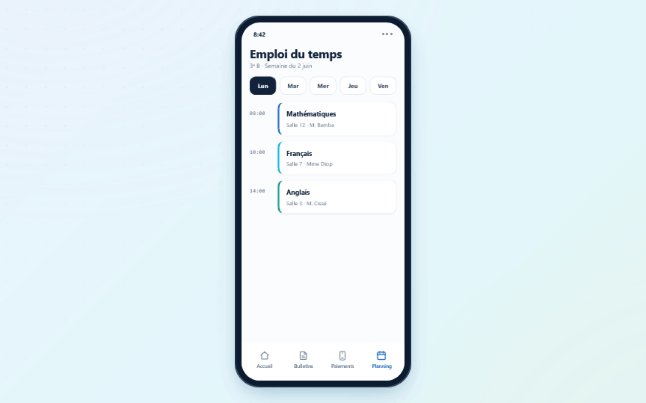 Emploi du temps NomadKlass
